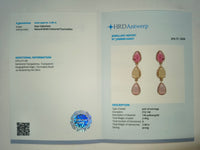 2.46 Ct Pear Cabochon Natural Tourmaline 14K Gold Earrings