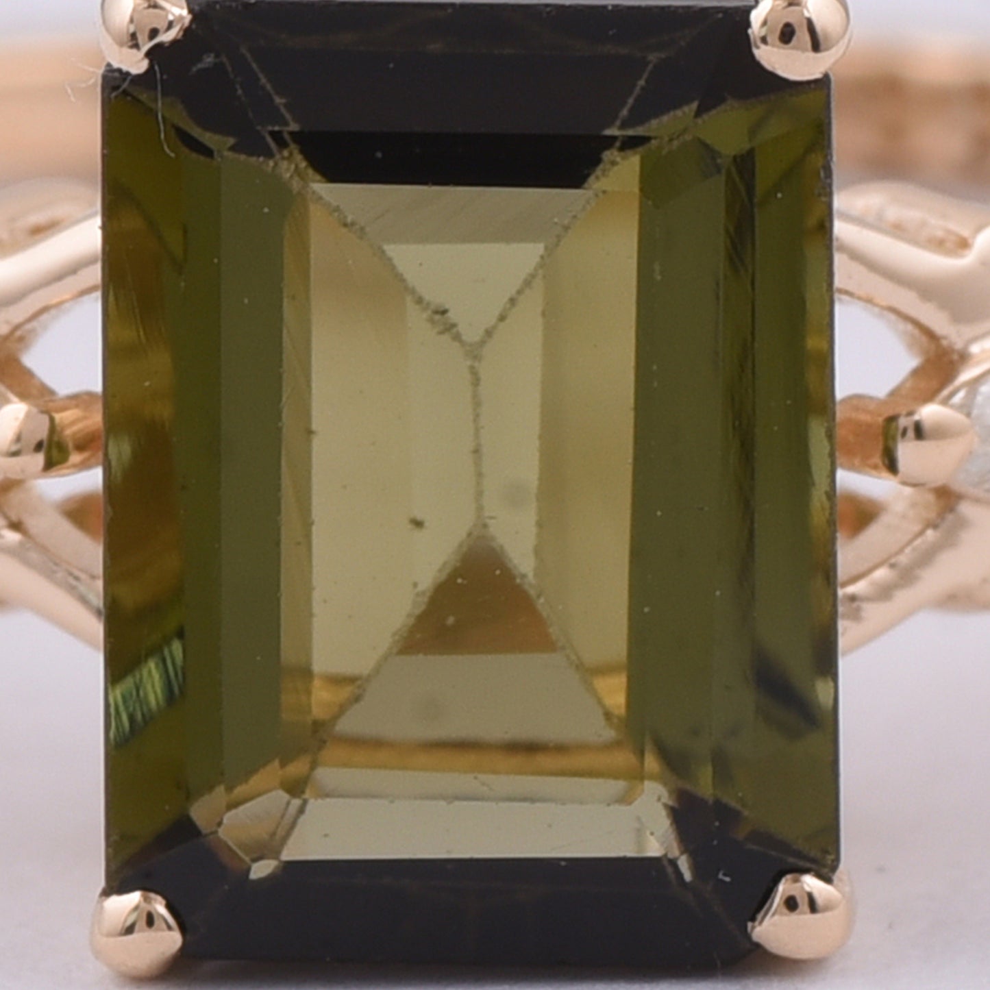 1.69 Ct Octagon Step Cut Natural Tourmaline 14K Gold Ring