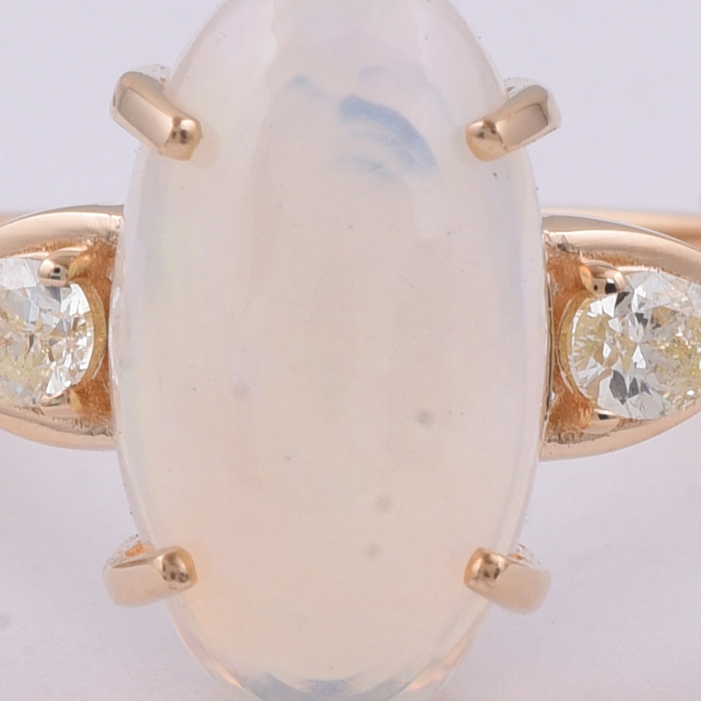 2.50 Ct Oval Cabochon Cut Natural Opal 14K Gold Ring