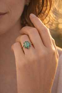 2.11 Ct Oval Emerald 9K Gold Ring