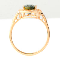 2.76 Ct Oval Mixed Cut Natural Bi Coloured Sapphire 14K Gold Ring
