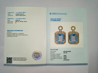 4.21 Ct Octagon Natural Aquamarine 14K Gold Earrings