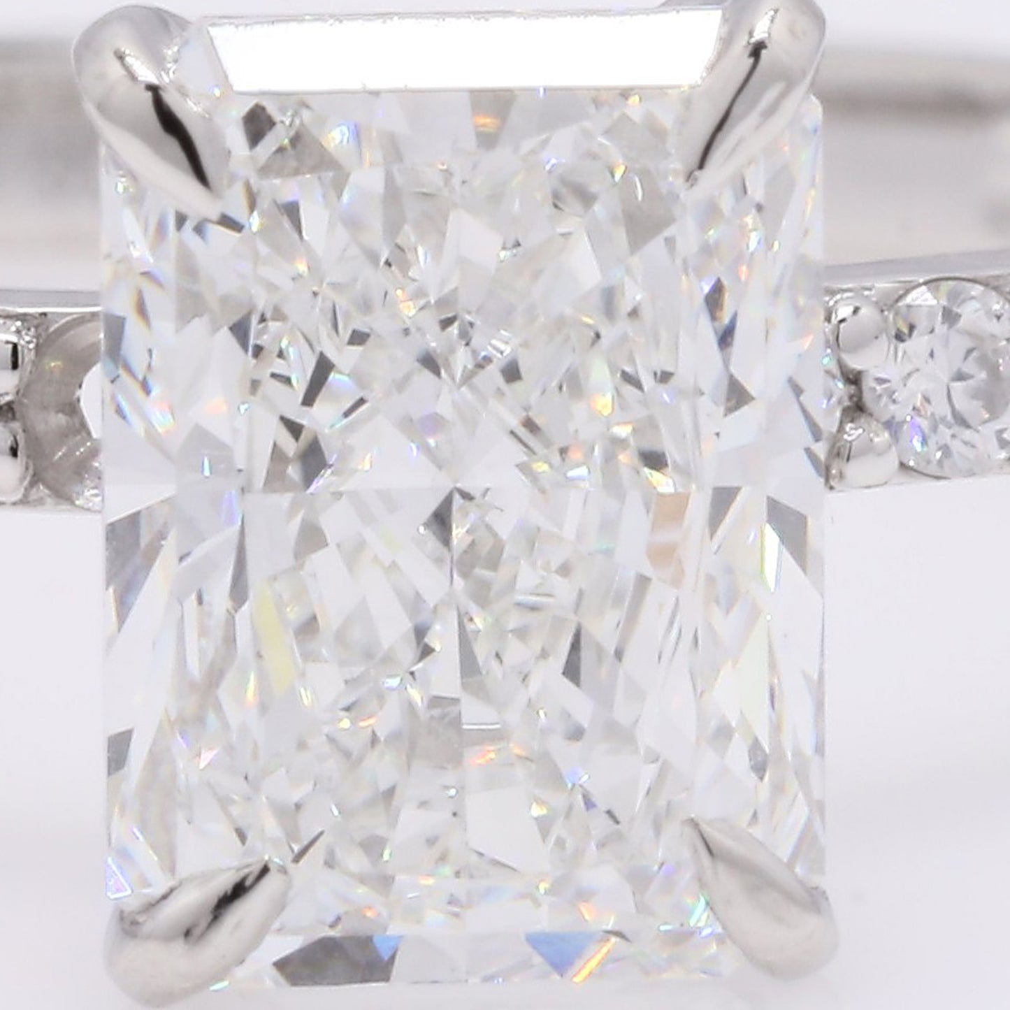 2.12 Ct Cut Cornere Rectangular Modifie Brilliant Lab Grown Diamond 950 Platinum Ring