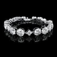 27.08 Ct Round Lab Grown Diamond 14K Gold Bracelet