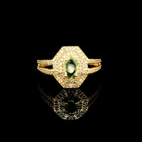 0.87 Ct Oval Multi Sapphire 14K Gold Ring