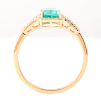 1.29 Ct Rectangle Step Cut Natural Emerald 14K Gold Ring