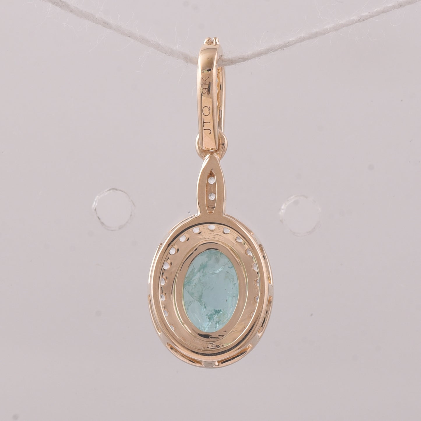 0.91 Ct Oval Emerald 9K Gold Pendant