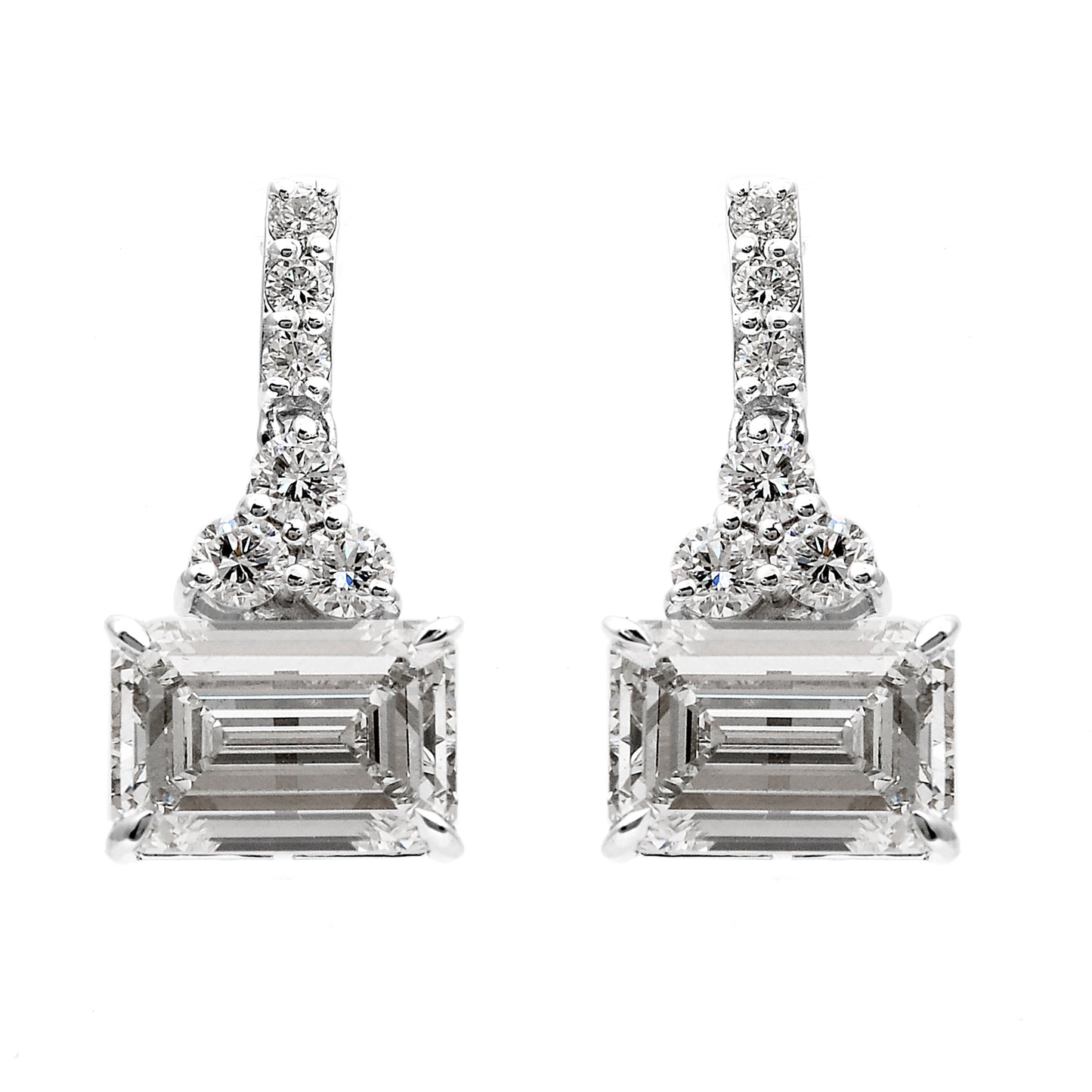 4.75 Carats Lab Grown Diamond 14K Gold Earrings