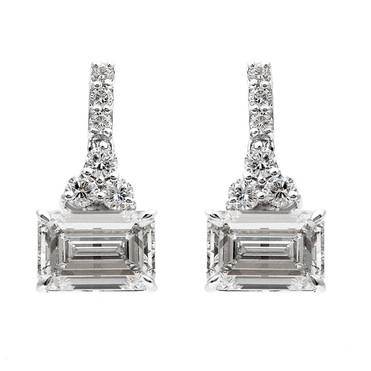 4.75 Carats Lab Grown Diamond 14K Gold Earrings