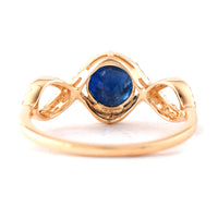 1.29 Ct Round Mixed Cut Natural Sapphire 14K Gold Ring