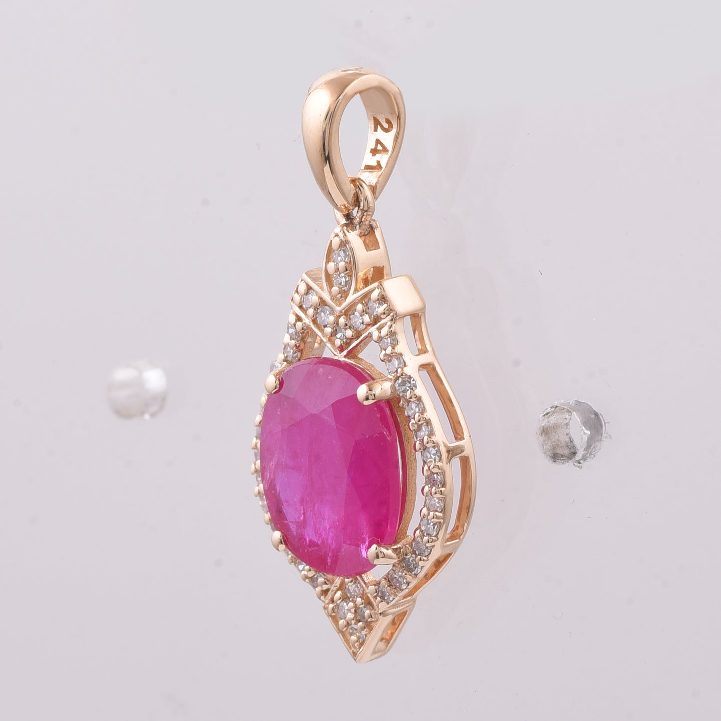 2.05 Ct Oval Natural Ruby 14K Gold Pendant