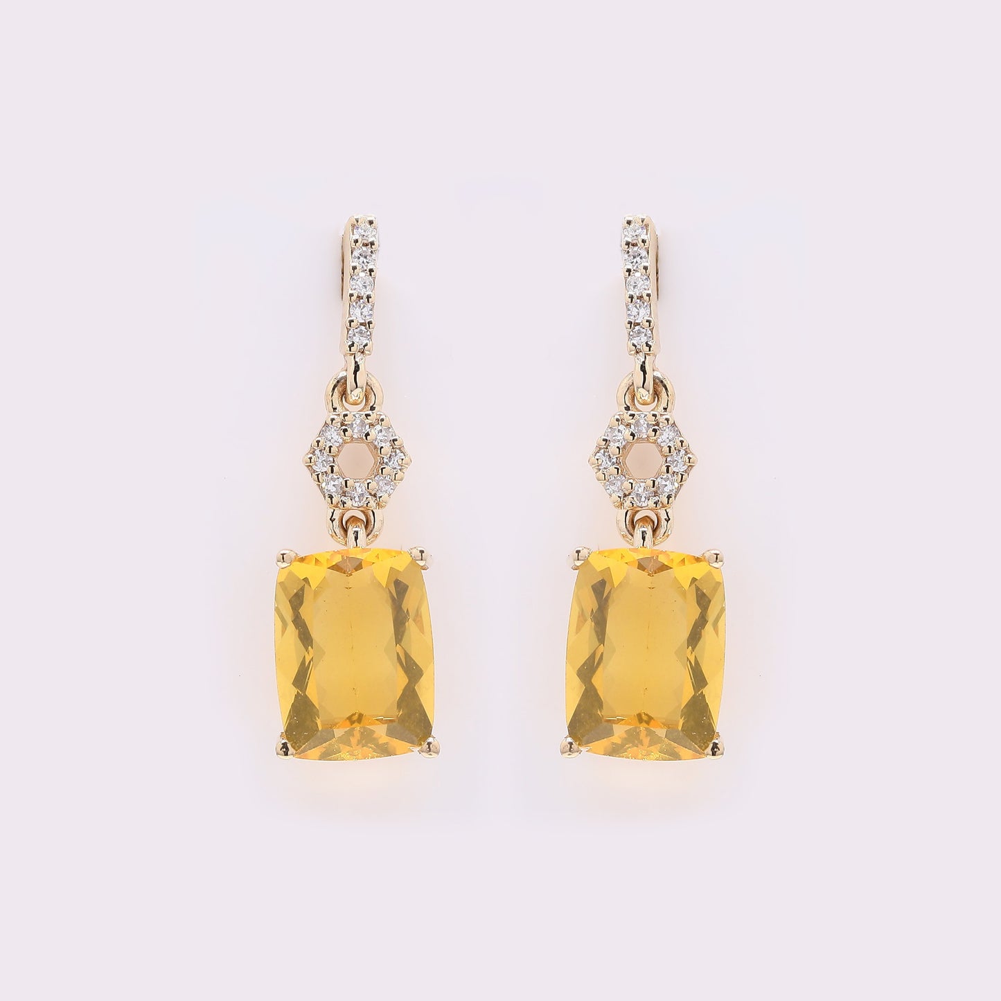 1.95 Ct Cushion Mixed Cut Natural Fire Opal 14K Gold Earrings