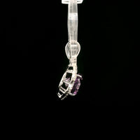 2.73 Ct Oval Amethyst, White Zircon 925 Sterling Silver Pendant