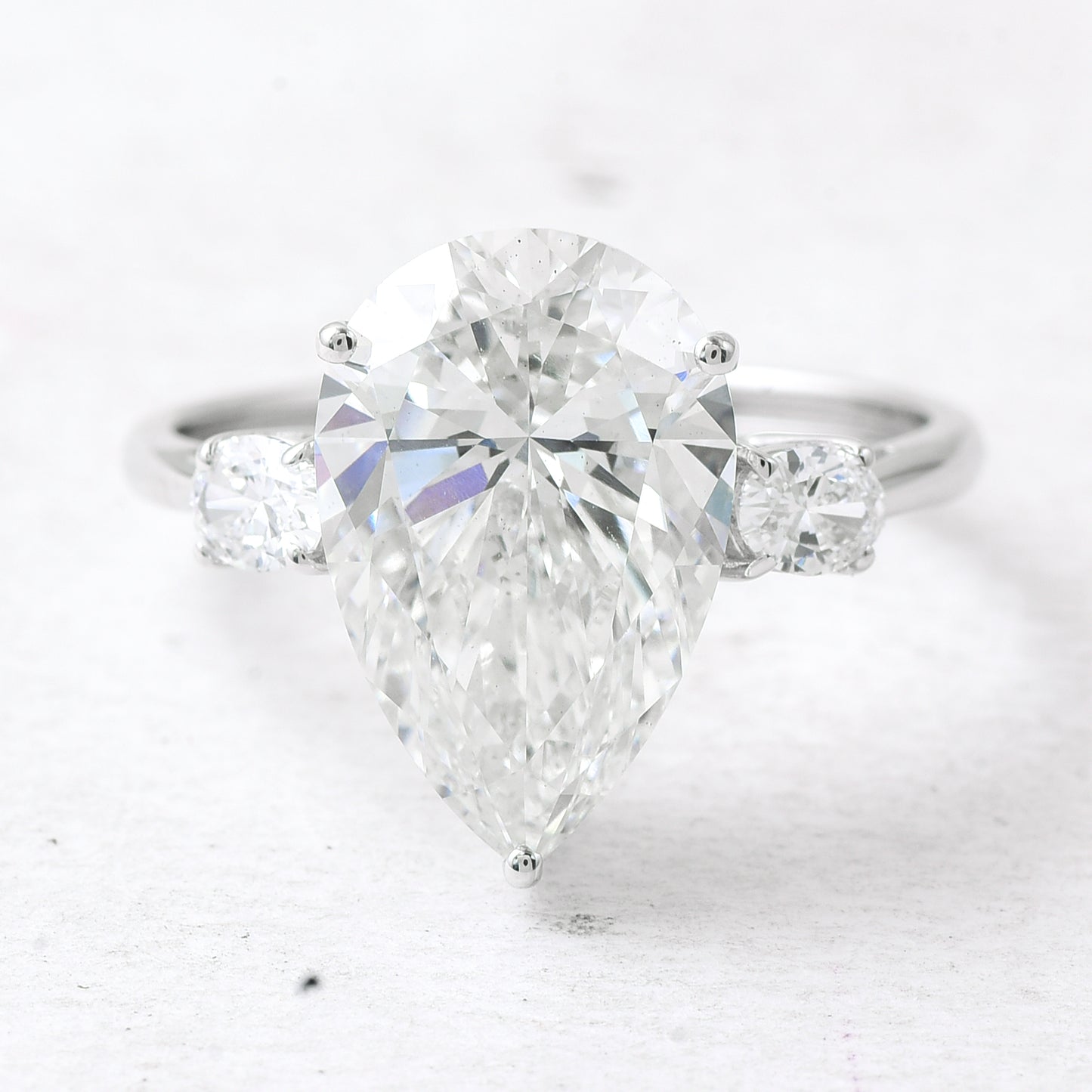 4.78 Ct Pear Lab Grown Diamond 14K Gold Ring