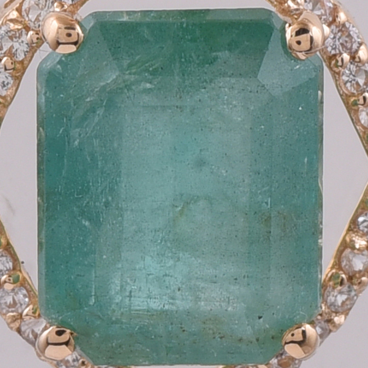 2.40 Ct Octagon Step Cut Natural Emerald 14K Gold Pendant