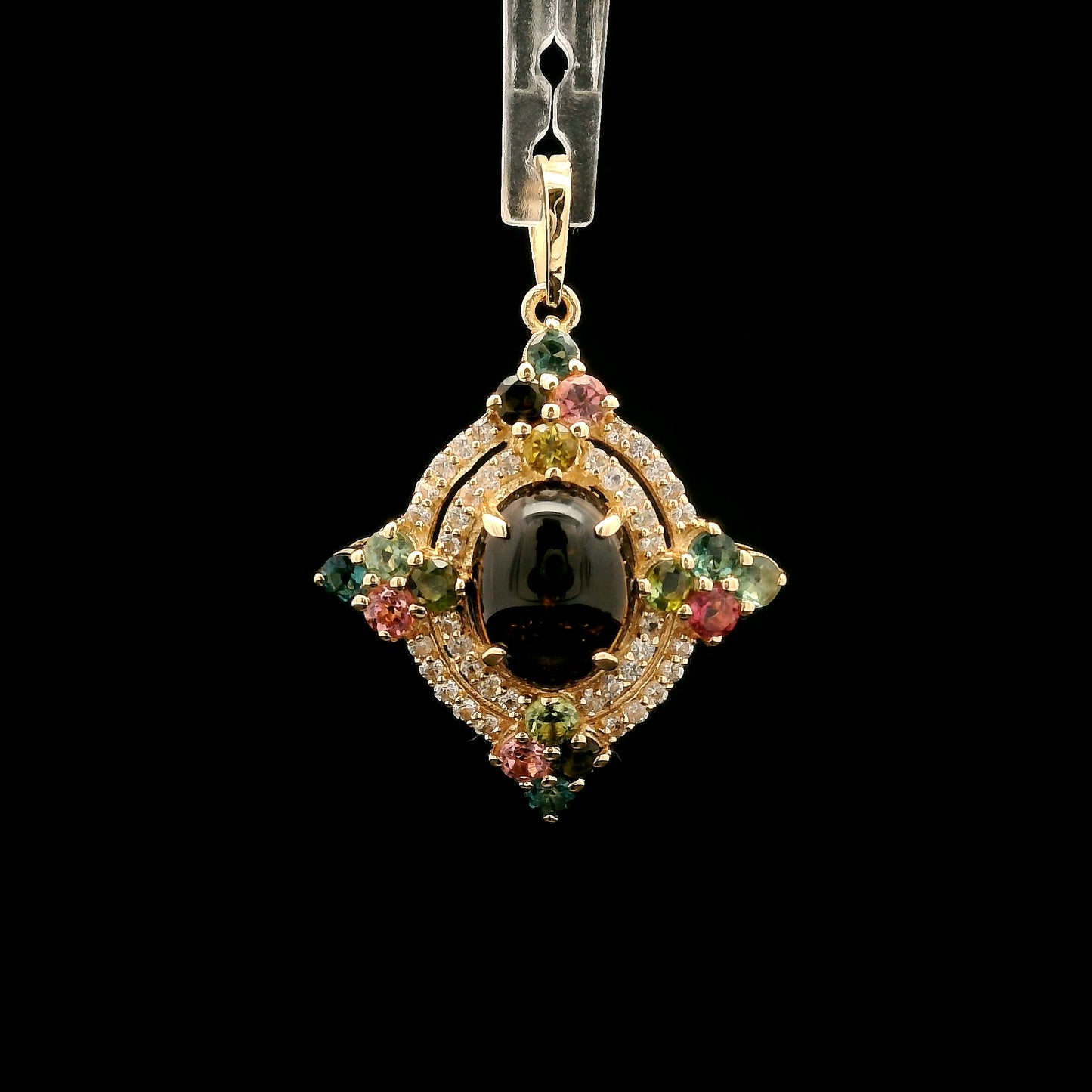 1.69 Ct Oval Tourmaline 14K Gold Pendant