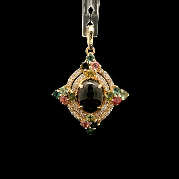 1.69 Ct Oval Tourmaline 14K Gold Pendant