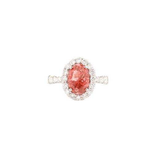 2.61 Carats Pink Lab Grown Diamond 14K Gold Ring