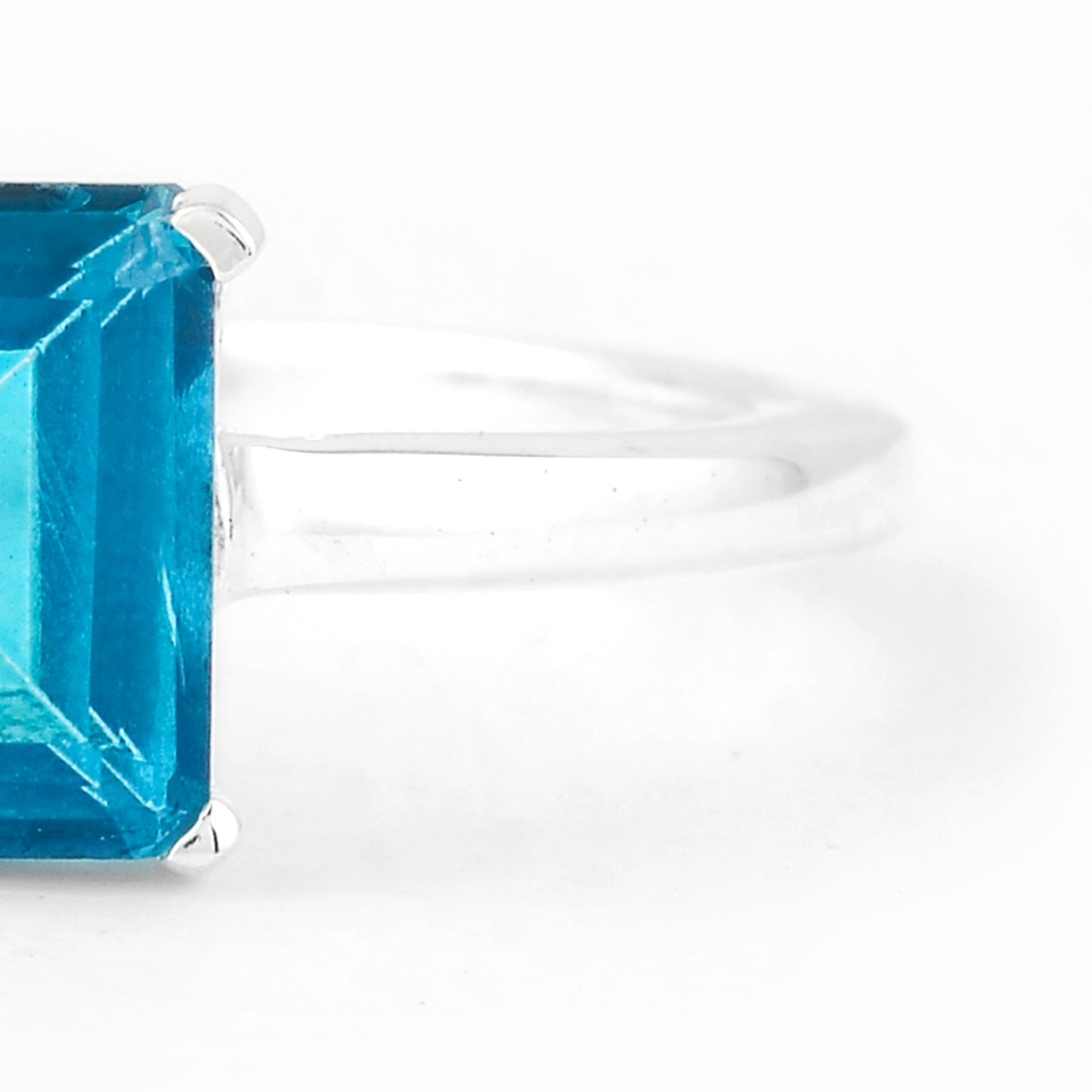 2.07 Ct Octagon Paraiba Topaz 925 Sterling Silver Ring