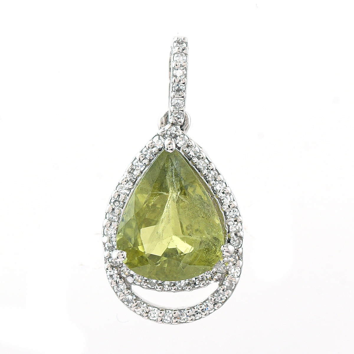 2.41 Ct Pear Mixed Cut Natural Green Sapphire 950 Platinum Pendant