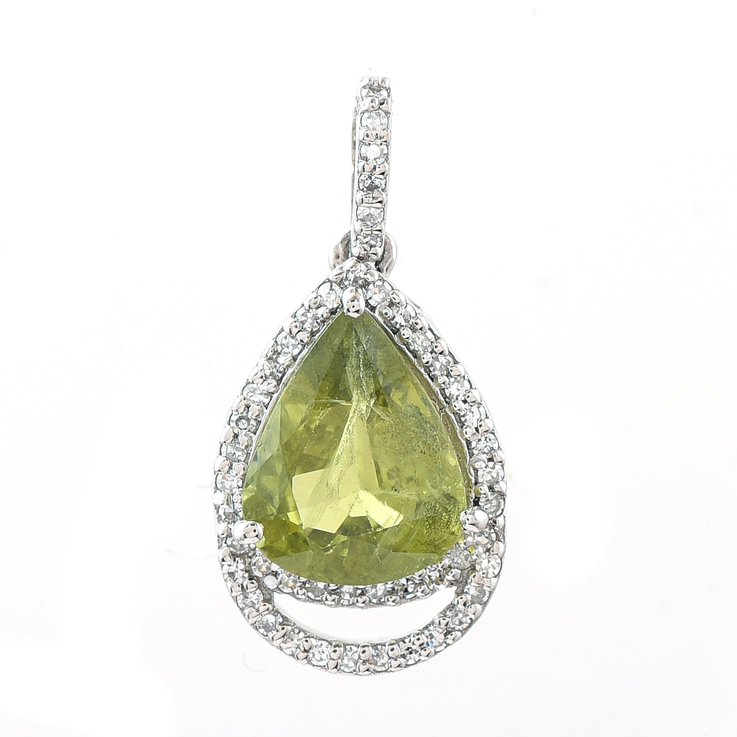 2.41 Ct Pear Mixed Cut Natural Green Sapphire 950 Platinum Pendant