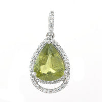 2.41 Ct Pear Mixed Cut Natural Green Sapphire 950 Platinum Pendant