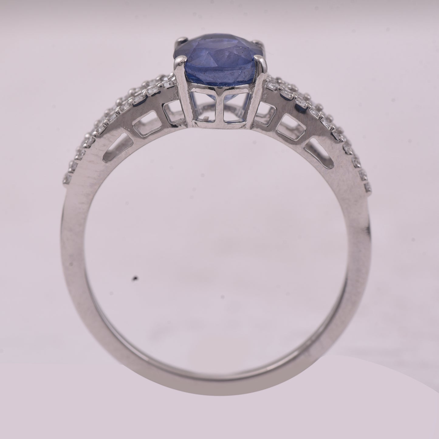 1.62 Ct Oval Mixed Cut Natural Sapphire 950 Platinum Ring
