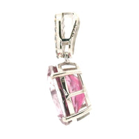 5.62 Ct Oval Pink Topaz, White Zircon, 925 Sterling Silver Pendant
