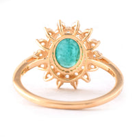 2.32 Ct Oval Mixed Cut Natural Emerald 14K Gold Ring