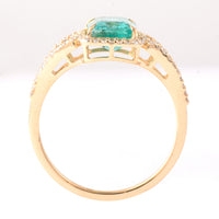 1.81 Ct Octagon Step Cut Natural Emerald 14K Gold Ring