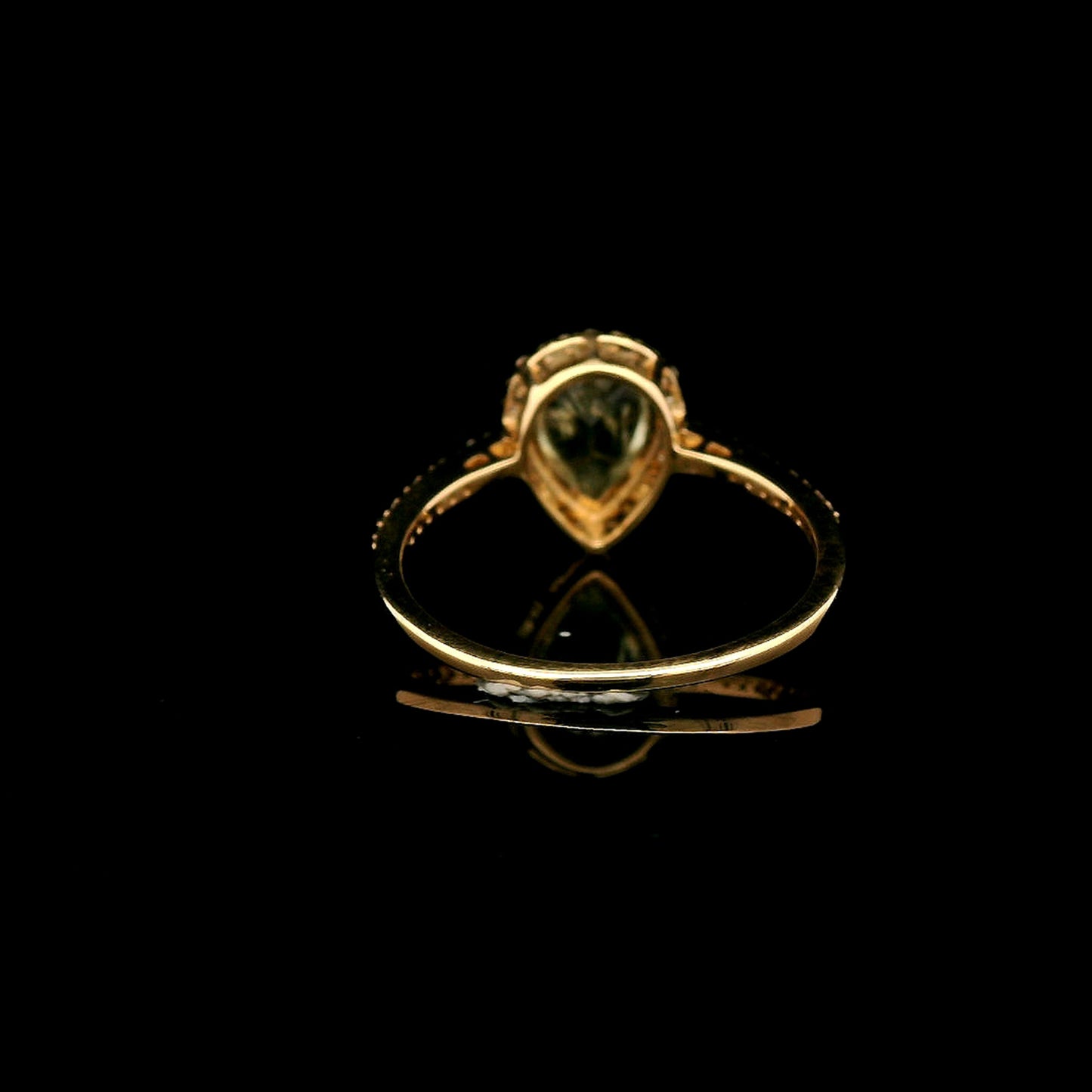 1.80 Ct Pear Mixed Cut Natural Green Sapphire 14K Gold Ring