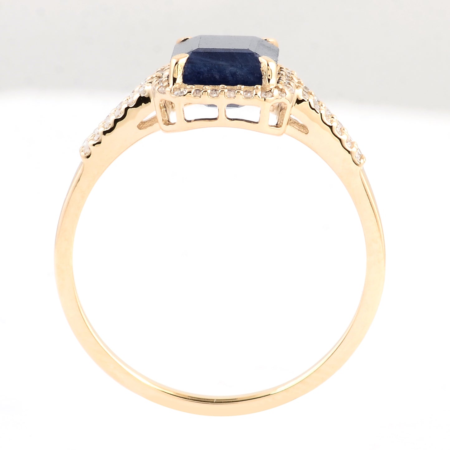 2.52 Ct Emerald Cut Natural Corundum Sapphire 14K Gold Ring
