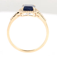 2.52 Ct Emerald Cut Natural Corundum Sapphire 14K Gold Ring