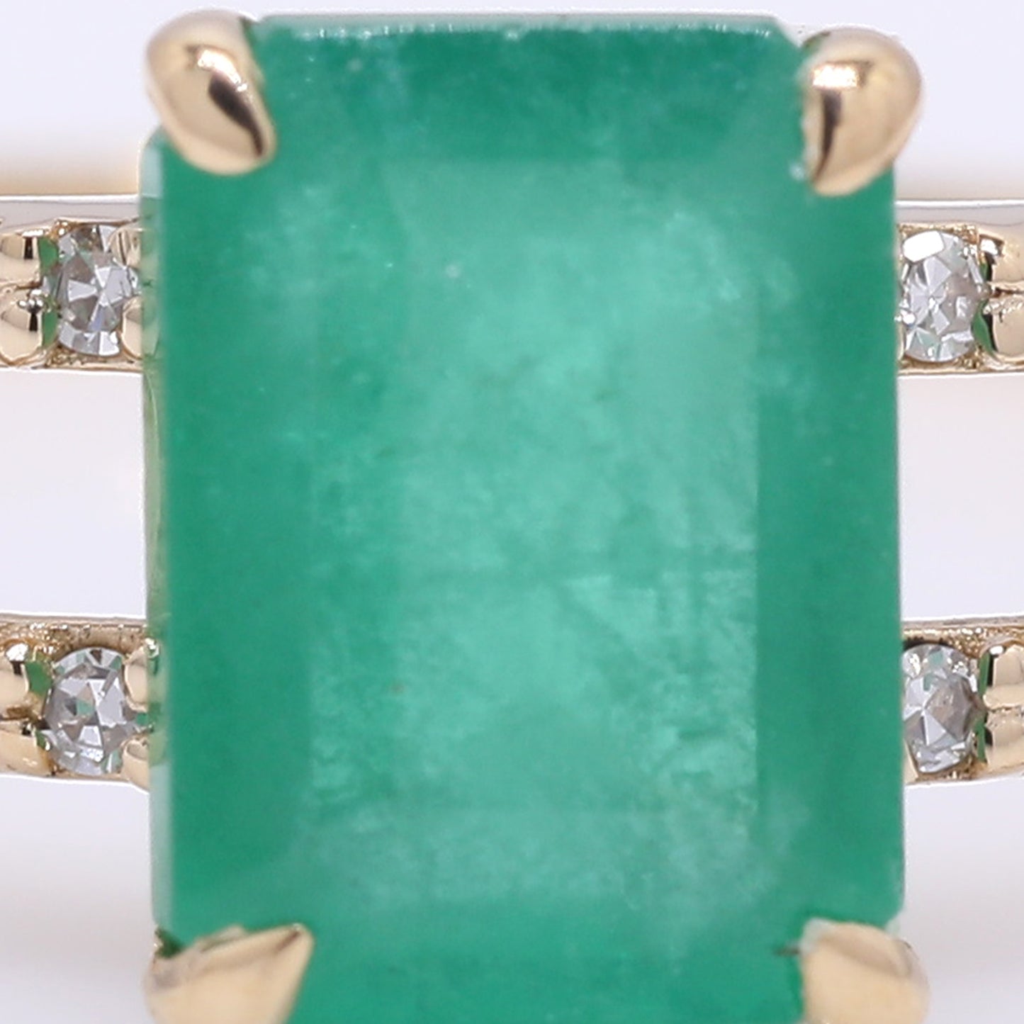 1.35 Ct Octagon Step Cut Natural Emerald 14K Gold Ring