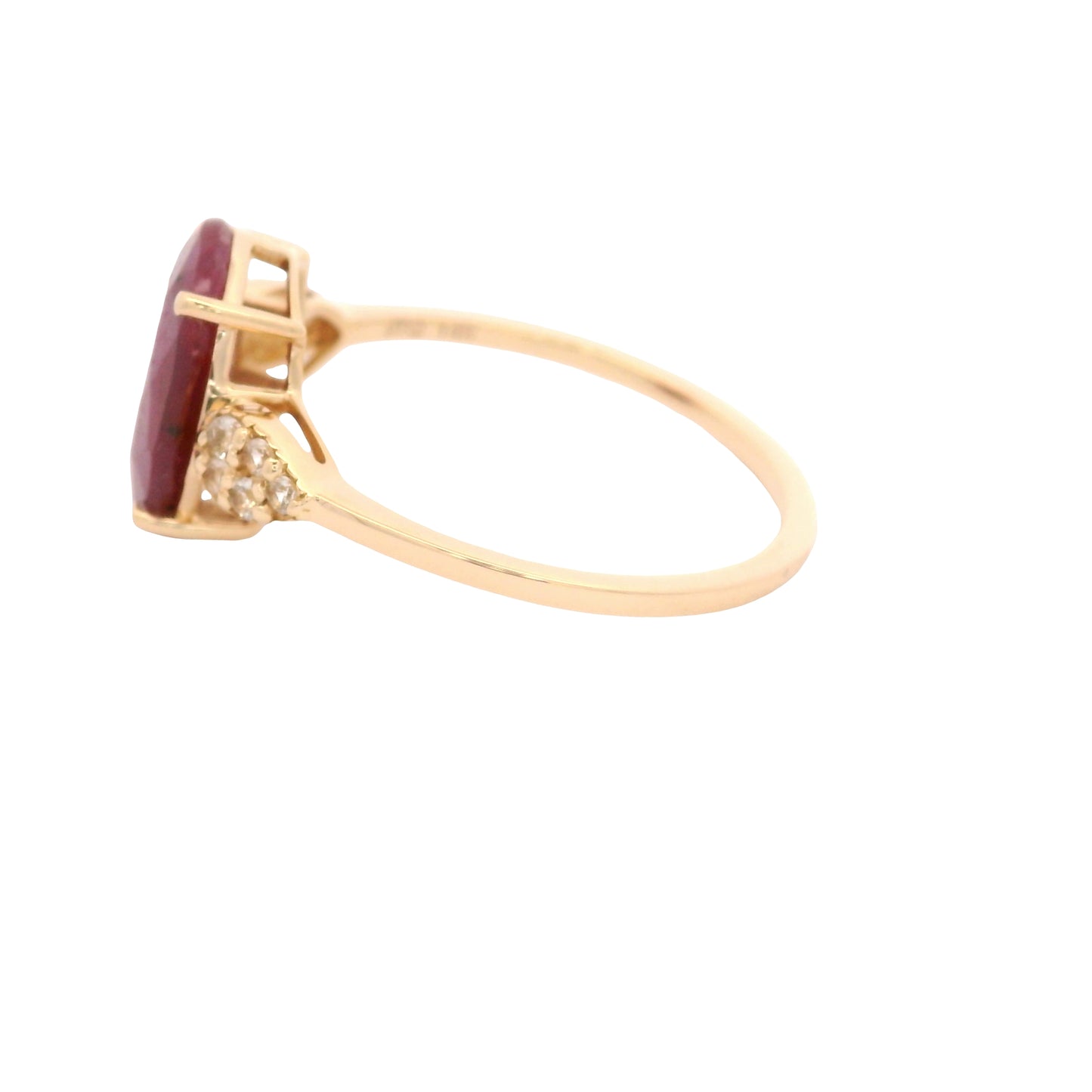 2.97 Ct Oval Ruby 14K Gold Ring