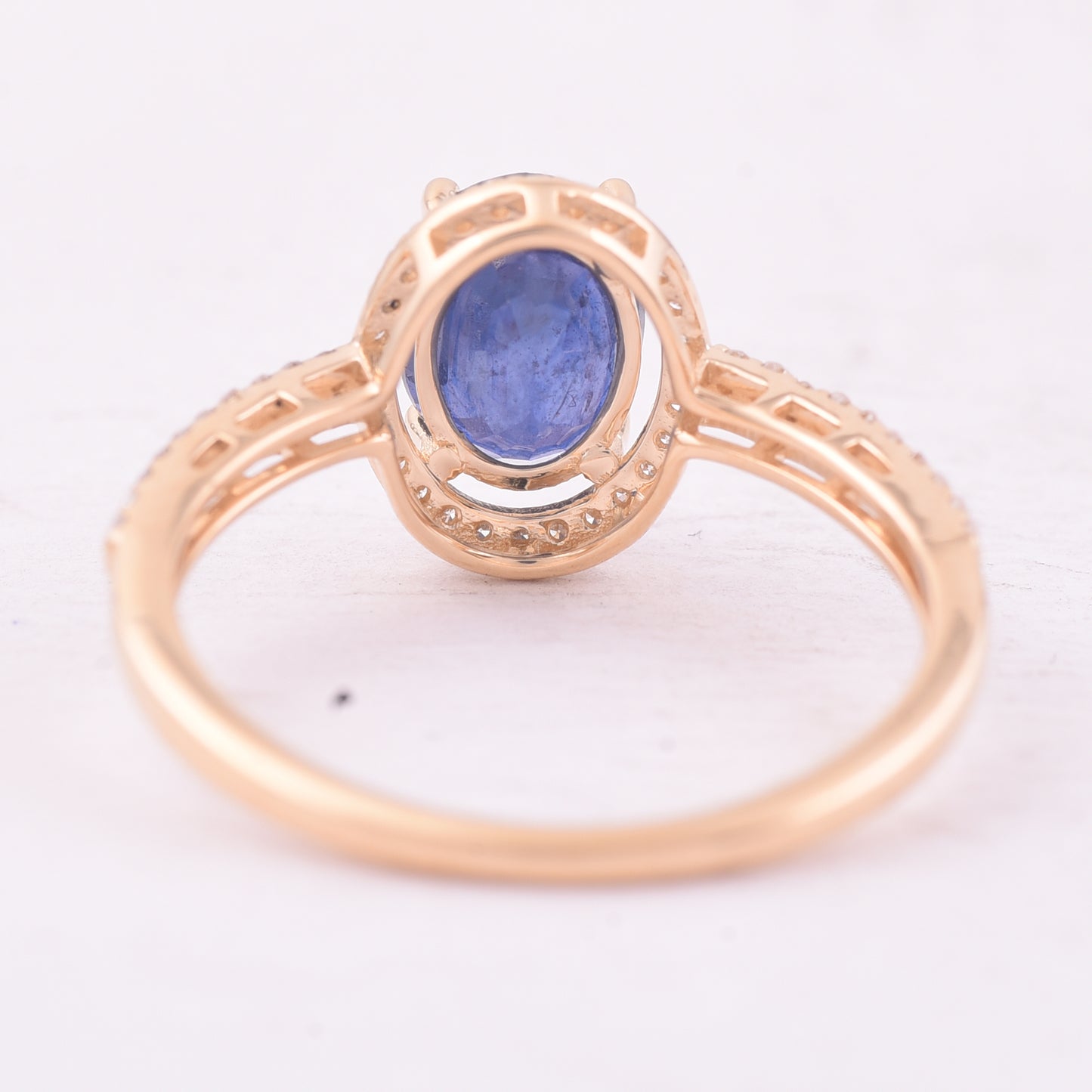2.08 Ct Oval Mixed Cut Natural Sapphire 14K Gold Ring