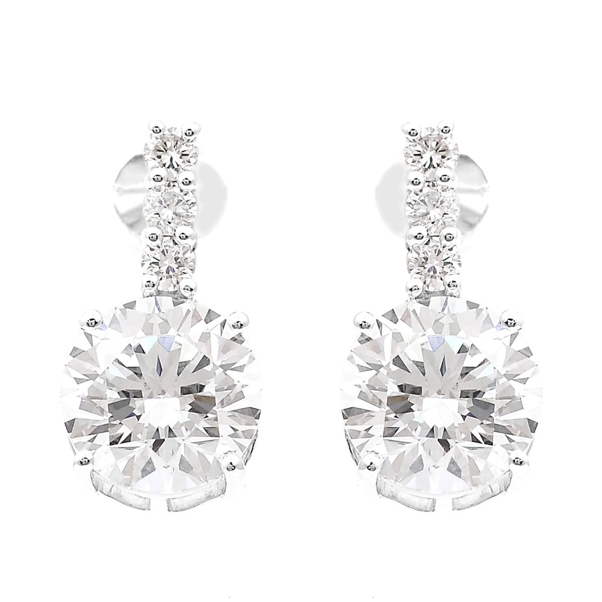 3.48 Carats Lab Grown Diamond 14K Gold Earrings