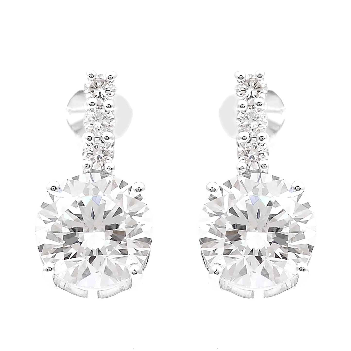 3.48 Carats Lab Grown Diamond 14K Gold Earrings