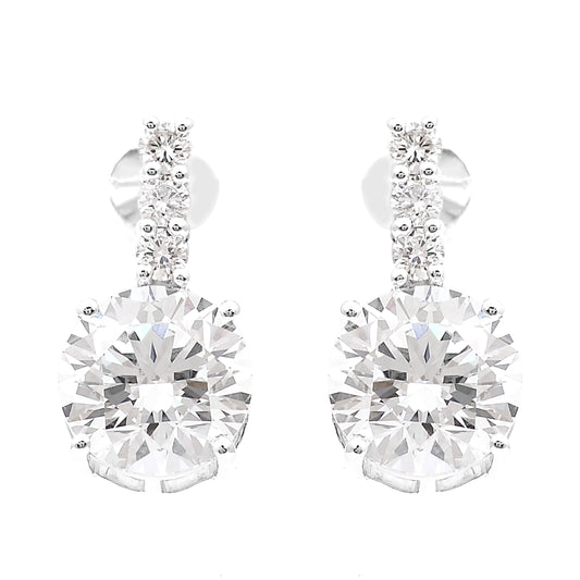 3.48 Carats Lab Grown Diamond 14K Gold Earrings