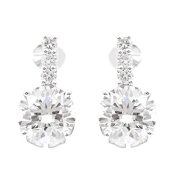 3.48 Carats Lab Grown Diamond 14K Gold Earrings