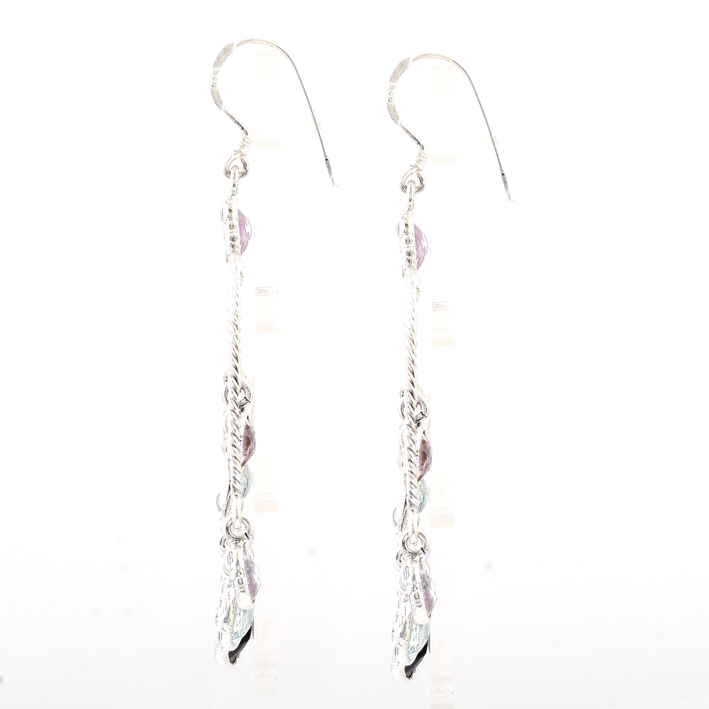20.10 Ct Sapphire, Blue Topaz 925 Sterling Silver Earrings