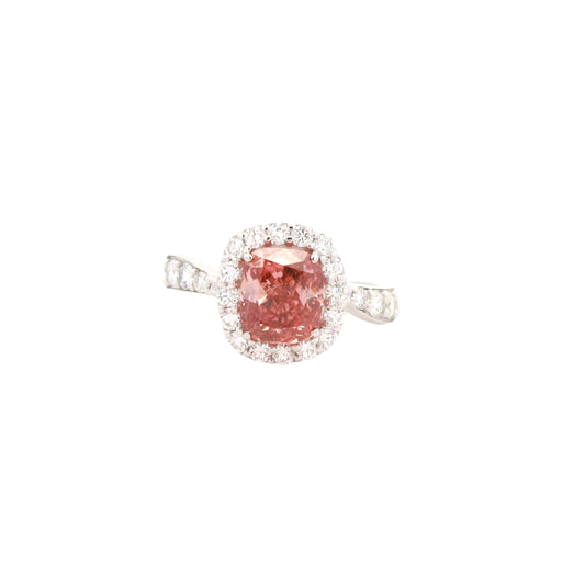 2.76 Carats Pink Lab Grown Diamond 14K Gold Ring