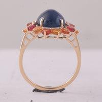 8.10 Ct Oval Sapphire 9K Gold Ring