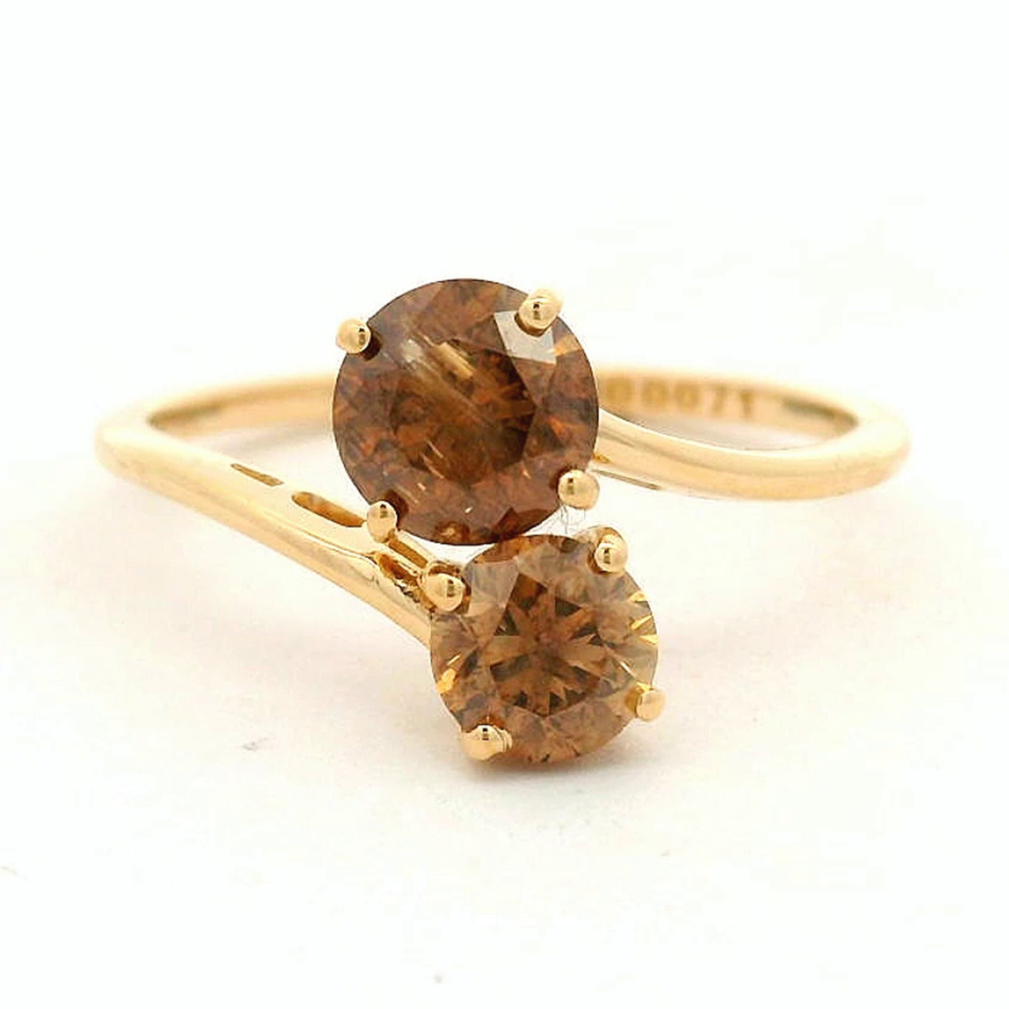 1.32 Ct Round Brown Diamond 14K Gold Ring