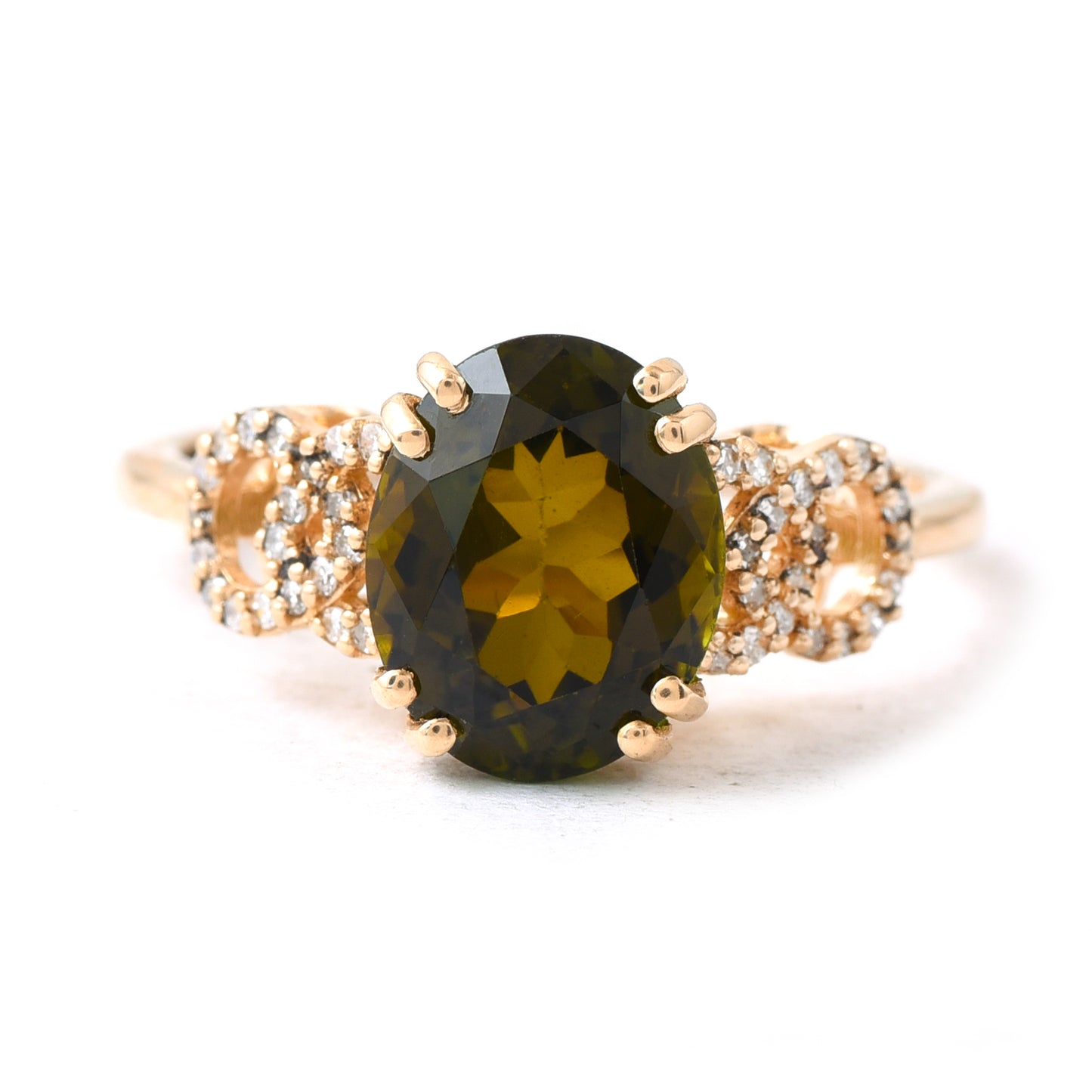 3.03 Ct Oval Tourmaline 14K Gold Ring