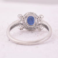 1.30 Ct Oval Mixed Cut Natural Sapphire 950 Platinum Ring