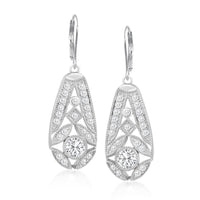 2.92 ct. Moissanite Round Sterling Silver Women Earrings