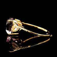 3.34 Ct Pear Kunzite 14K Gold Ring