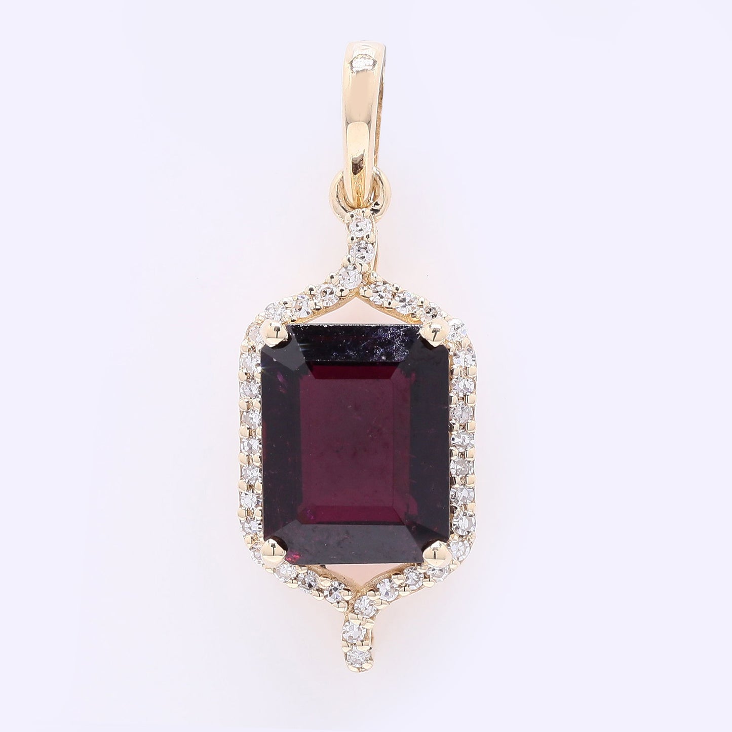 2.48 Ct Octagon Step Cut Natural Tourmaline 14K Gold Pendant
