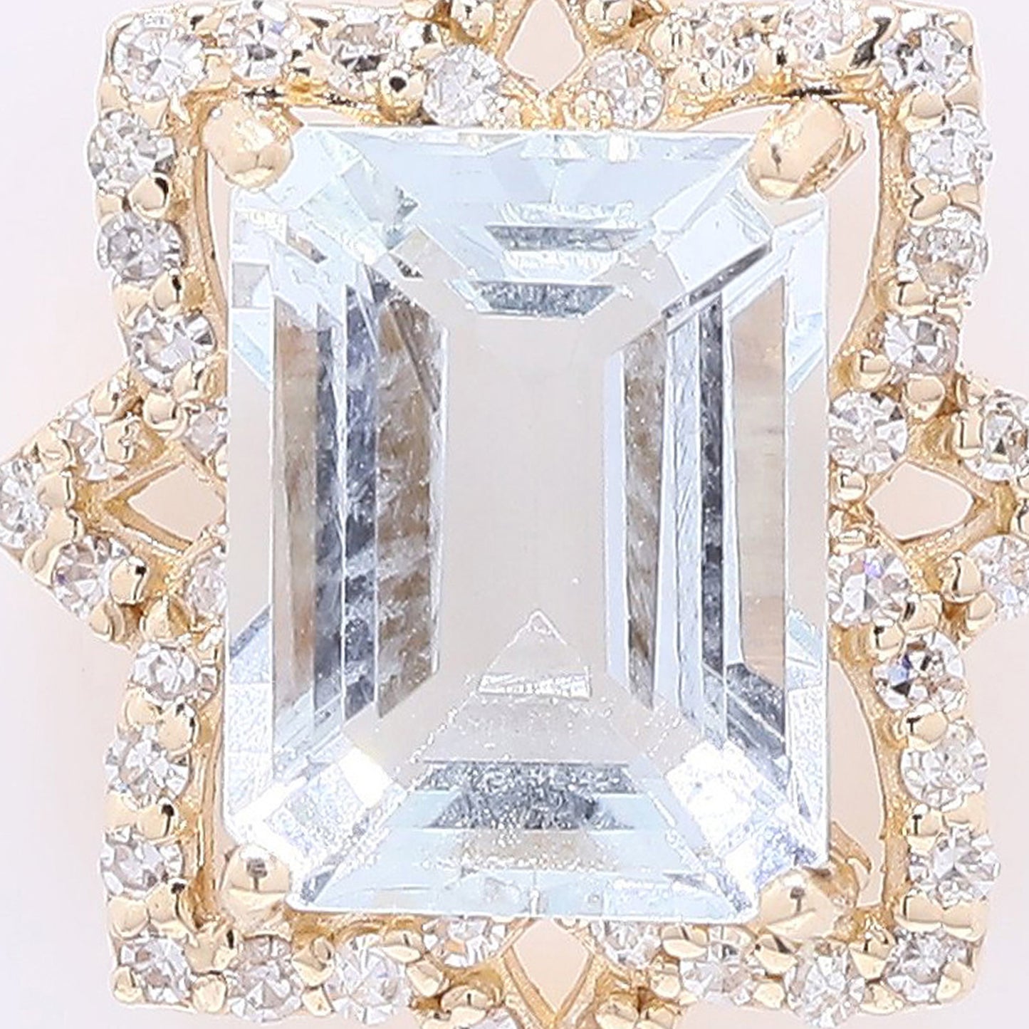 1.80 Ct Octagon Step Cut Natural Aquamarine 14K Gold Pendant